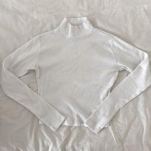 White Cropped Brandy Melville Long-sleeve
